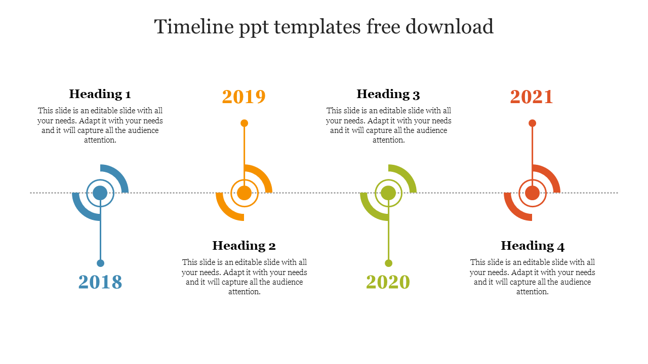 Stunning Timeline PPT Template Free Download Slides